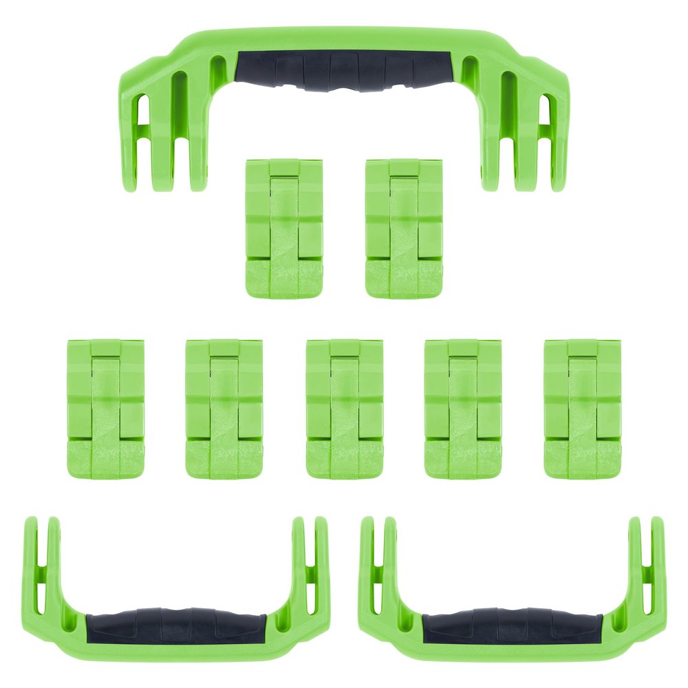 Pelican 1650 Replacement Handle & Latch Set by ColorCase - Lime Green Handles & Double Throw Latches