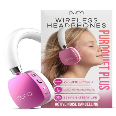 Puro Sound Labs-Kids Headphones, Volume-Limiting 85dB, PuroQuiet Plus, Pink