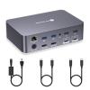 AV Access KVM Switch Dock 2 Monitors 2 Laptops, 4K KVM Switch Dual HDMI Monitor, 2 USB-C MST Ports, 60W PD for Each PC, 1G Ethernet, EDID Emulation, 2K@144Hz,1080P@240Hz,Ideal for Home Office & Gaming view 1