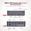 AV Access KVM Switch Dock 2 Monitors 2 Laptops, 4K KVM Switch Dual HDMI Monitor, 2 USB-C MST Ports, 60W PD for Each PC, 1G Ethernet, EDID Emulation, 2K@144Hz,1080P@240Hz,Ideal for Home Office & Gaming view 2