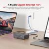 AV Access KVM Switch Dock 2 Monitors 2 Laptops, 4K KVM Switch Dual HDMI Monitor, 2 USB-C MST Ports, 60W PD for Each PC, 1G Ethernet, EDID Emulation, 2K@144Hz,1080P@240Hz,Ideal for Home Office & Gaming view 3