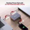AV Access KVM Switch Dock 2 Monitors 2 Laptops, 4K KVM Switch Dual HDMI Monitor, 2 USB-C MST Ports, 60W PD for Each PC, 1G Ethernet, EDID Emulation, 2K@144Hz,1080P@240Hz,Ideal for Home Office & Gaming view 4