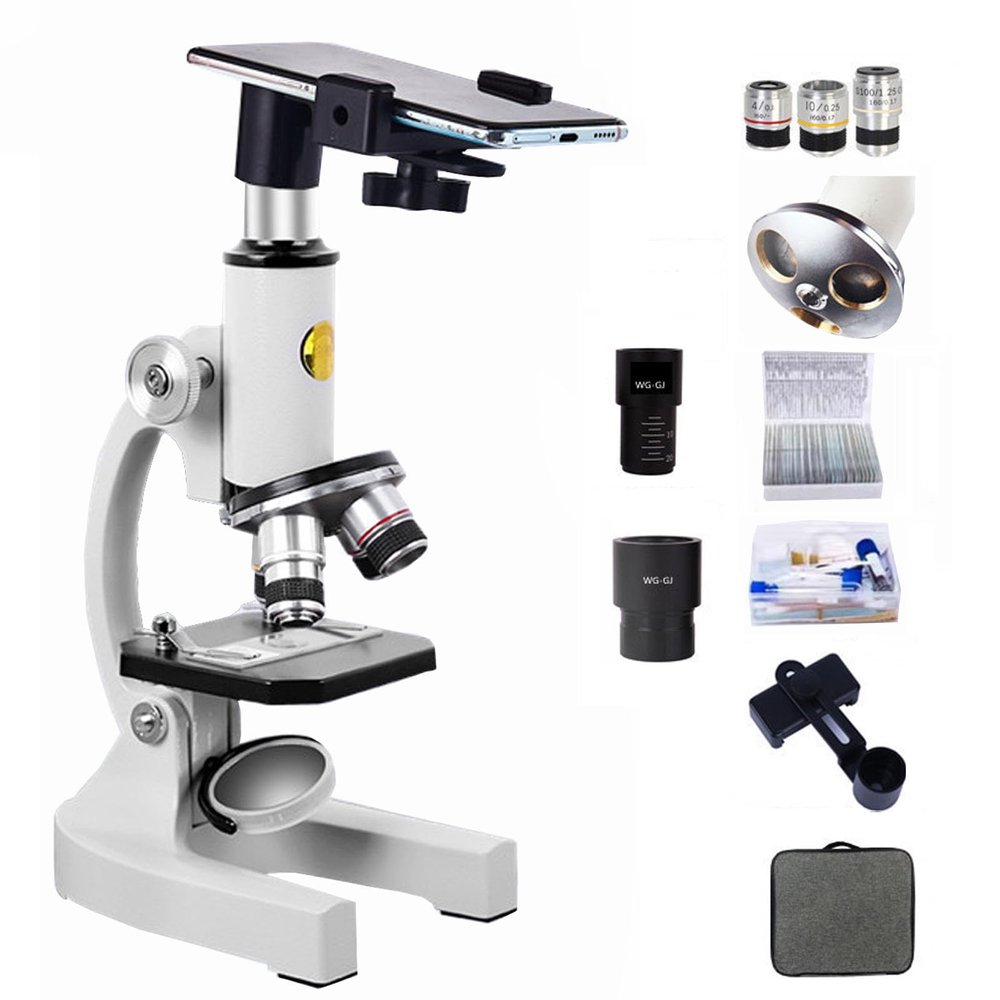 Kngiybo Student Professional Microscope 10000 Times Home High-Definition Electronic Science Experiment, 185 Achromatic Objective Lens, Student Gift(Size:A)