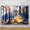 DORCEV 10x8ft Camping Theme Backdrop Forest Campground Canvas Tents Photography Background Hiking Travel Adventure Trip Backgrounds for Kids Birthday Party Decor Adults Portrait Photo Booth Props view 3