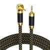 Mygatti Hi-Fi 3.5mm Audio Cable 100 Feet, 90 Degree Right Angle Stereo Aux Cord, Silver Plated Copper, Multiple Shield, Nylon Braided 1/8 inch 3.5 mm Auxiliary Jack for Real HiFi Sound, Audiophiles view 1