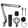 Xcello Microphone, BM700 Black USB Capacitive Microphone Set for Recording, Live Broadcast, and Computer Use view 1