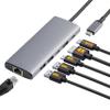 Amazon Basics 6-in-1 USB-C 3.2 (10G) Hub, 1 USB-C 100W PD Input, 2 USB-A, 1 USB-C, HDMI 4K, Ethernet, Light Grey, Light Grey, 4.70 x 1.81 x 0.59 inches view 1