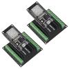 2 Sets ESP-WROOM-32 ESP32 ESP-32S Development Board CP2102 WiFi + Bluetooth Ultra-Low Power Dual Core ESP32-DevKitC-32 ESP-WROOM-32 with ESP32 Breakout Board Shield GPIO 1 into 2 for Arduino view 1