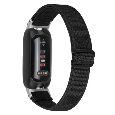 INF Nylon Watch Band compatible with Fitbit Inspire 3, Sport Loop Strap, Breathable Elastic Adjustable Replacement Strap for Men and Women(Black)