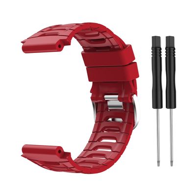 INF Silicone Watch Band Compatible with Garmin 920XT, Wrist Strap for Women/Men, Adjustable Breathable Sport Replacement Band(Red)