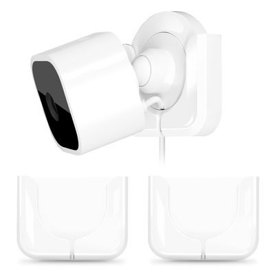 Blink Mini Camera Adhesive Wall Mount - Compact Durable Plug-in Mount Bracket, 3M VHB Strong Adhesive Strips, No Drill, No Screws, Decorate Damage-Free, Easy Set up - 2 Packs (White)