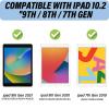 Cabreche Compatible with iPad 10.2 inch Case,9th /8th /7th Generation Case (2021/2020/2019) Pencil Holder Stickers Auto Sleep/Wake Cover Girls Women Cute Preppy Notebook Composition Book-Blue view 2