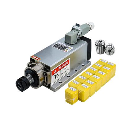 2.2KW 110V 220V 380V 24000rpm 400Hz Square Air Cooled Motor With ER20 Collects For Wood Working Milling Machine (Color : Aviation Connector, Size : 220V)