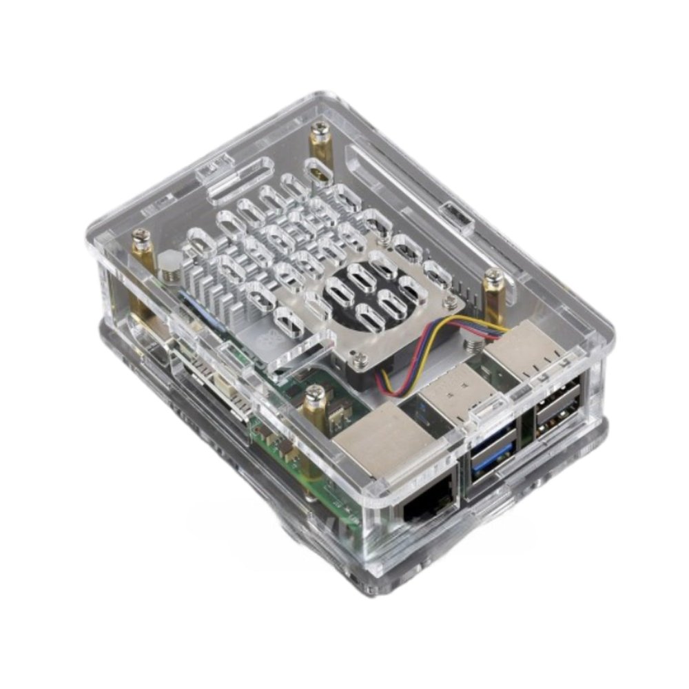 TUOPUONE Clear Acrylic Case Compatible with Raspberry Pi 5 Supports Installing Official Active Cooler Clear Acrylic Panels Nice Looking Dustproof