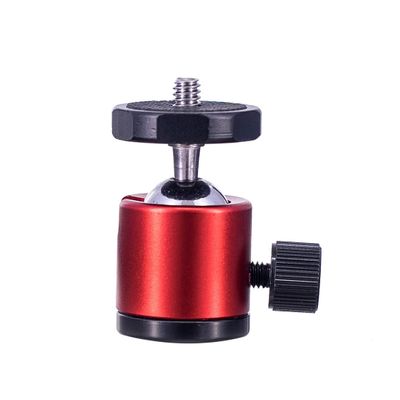 NovelGoal Mini Ball Head Screw Tripod Mount 360 Degree Rotation 1/4" Swivel Head Monitor Stand for DSLR Camera LED Light Bracket (Red)