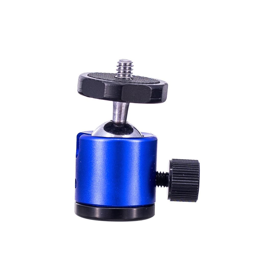 NovelGoal Mini Ball Head Screw Tripod Mount 360 Degree Rotation 1/4" Swivel Head Monitor Stand for DSLR Camera LED Light Bracket (Blue)