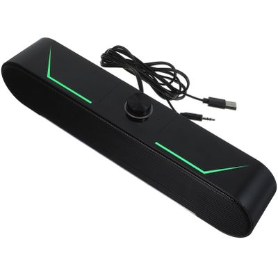 OSALADI Sound Bar Speaker Led Lighting Wired and Slim Design Compatible Desktop Tablets and Smartphones for Music Movies and Gaming