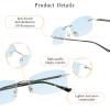 LifeArt Pure Titanium Frame Glasses/Blue Light Blocking Reading Glasses, Reduce Eyestrain, Stylish for Men and Women(Silver,+2.00 Magnification) view 2