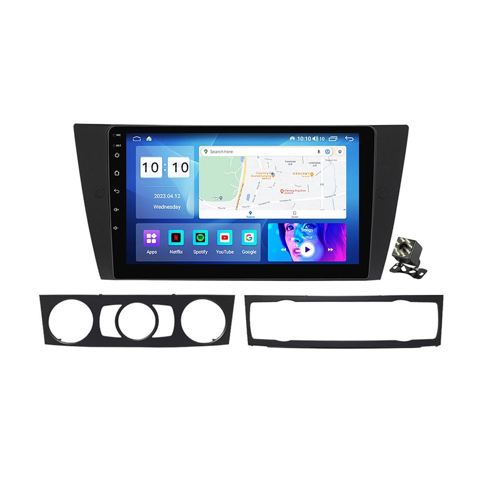 CARUENT 2 DIN Car Stereo Radio Android 12 for BMW 3-Series E90 E91 E92 E93 2005-2013, 9" Multimedia Player with Navigation GPS Carplay Auto BT WiFi 4G FM RDS SWC+Backup Camera,M700s/8+128g