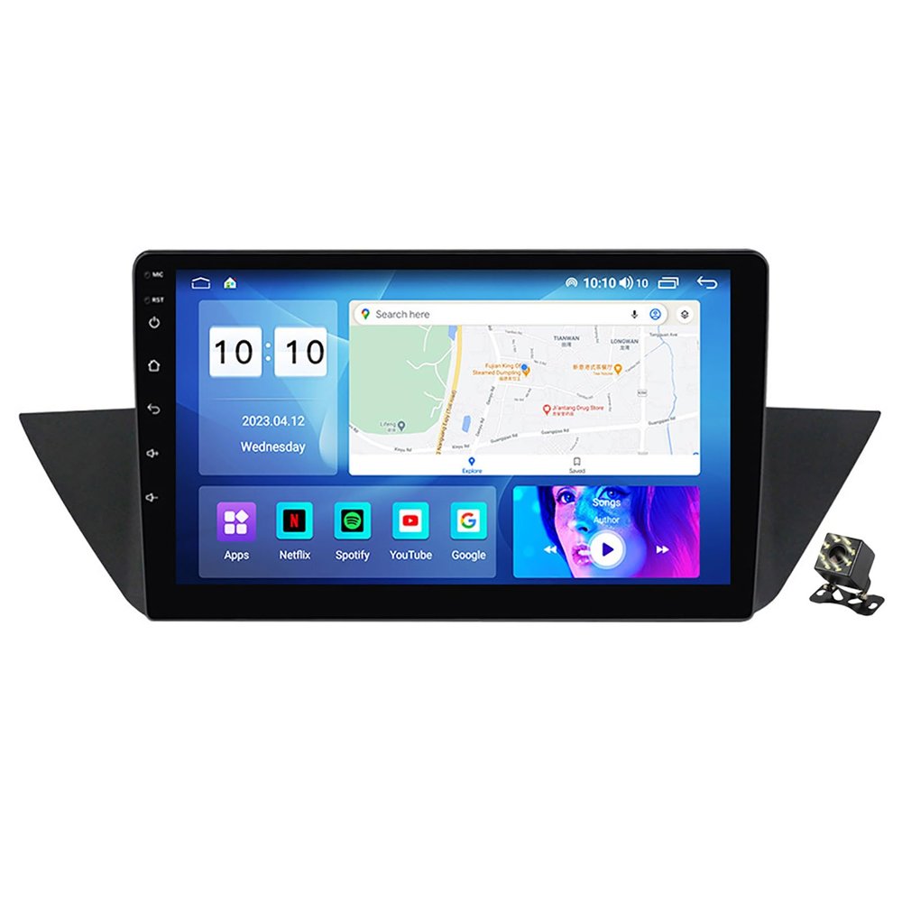 2 Din Car Stereo Android 12 for BMW X1 E84 2009-2012 with CarPlayer Android Auto, 9 inch Touch Screen Car Radio Support Bluetooth/FM/5G WiFi/GPS/SWC/DAB+Backup Camera,M300s/4+32g