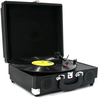 LEONYS Record Player, Record Player, Vinyl Turntable with 2 Built-in Speakers, 3-Speed Portable Vinyl LP Player, RCA Output, AUX in
