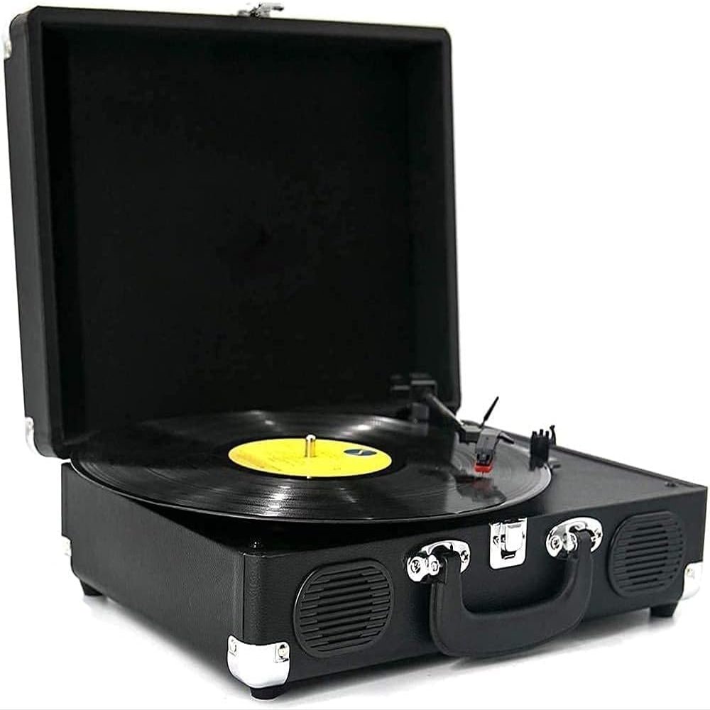 LEONYS Record Player, Record Player, Vinyl Turntable with 2 Built-in Speakers, 3-Speed Portable Vinyl LP Player, RCA Output, AUX in