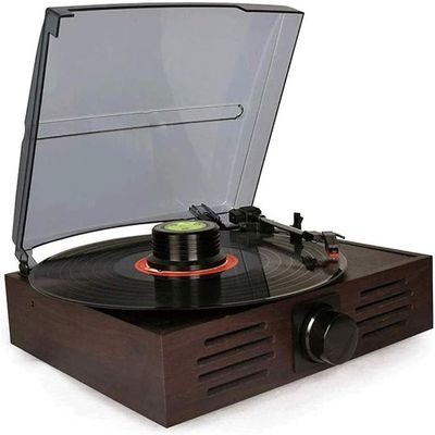 LEONYS Vintage Record Player Vinyl Record Player Turntable, 3-Speed Portable Stereo Turntable with Built in Speakers, Audio Vintage Multi-Function LP Record Player Radio