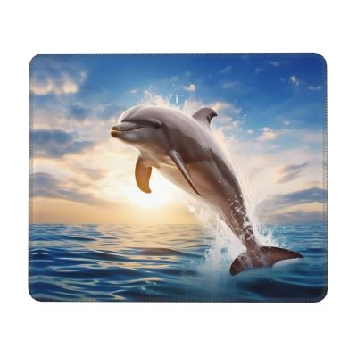 Funny Animal Dolphin Premium Ergonomic Mouse Pad - Horizontal, Non-Slip, Durable, Waterproof Design Office and Gaming Mouse Pads