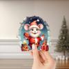 3D Art Wall Decor - Mouse Hole Sticker for Baseboard - Christmas Mouse Sticker view 1