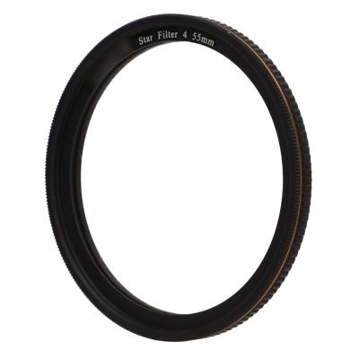 Ultra Thin Star Filter with Storage Box, Coating, Double Frame Rotation Design for Night Scenery, Jewelry, Glassworks (55mm)