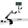 Vision Scientific VS-7FZ-IFR07-RET11.6 Simul-Focal Trinocular Zoom Stereo Microscope,10xWF,3.5x-90xMagnification,0.5X&2xAuxiliary Lens,Articulating Arm Clamp Stand,11.6 Screen Display with 5MP Camera view 1