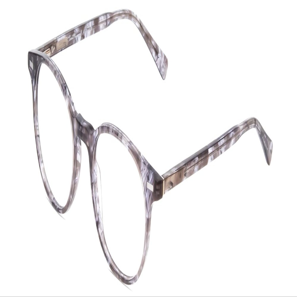 Calabria Ernest 4908 Round Blue Light Blocking Reading Glasses +2.00 Grey Crystal Smoke Marble Men Women