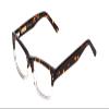 Calabria Ernest 4913 Blue Light Filter Reading Glasses +2.75 Amber Brown Tortoise Havana Clear Crystal/Silver Stud Men Women view 1