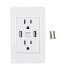 USB Wall Charger Outlet, 2 USB Ports 5V 2100mA 2 US Plug Outlets AC110 to 220V USB Wall Outlet Receptacles for Living Room, Bedroom, Kitchen view 1
