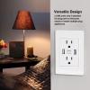 USB Wall Charger Outlet, 2 USB Ports 5V 2100mA 2 US Plug Outlets AC110 to 220V USB Wall Outlet Receptacles for Living Room, Bedroom, Kitchen view 3