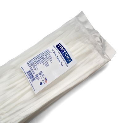 Triton Products 11" Nylon Zip Ties - 50 LB Tensile Strength, Heavy Duty Indoor Outdoor Cable Ties, 100 Pack (Natural)