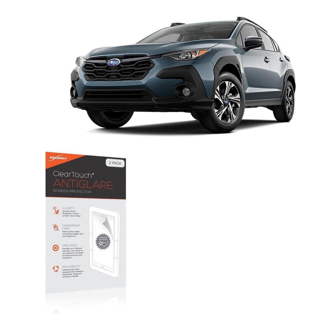 BoxWave Screen Protector Compatible with Subaru 2024 Crosstrek Display (Dual 7 in) - ClearTouch Anti-Glare (2-Pack), Anti-Fingerprint Matte Film Skin