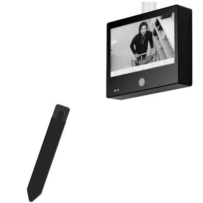 BoxWave Stylus Pouch Compatible with Clinton Electronics CE-M7S-B - Stylus PortaPouch, Pen Stylii Holder Carrier Portable Self-Adhesive - Jet Black