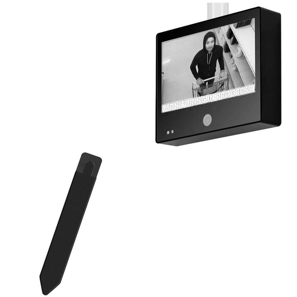 BoxWave Stylus Pouch Compatible with Clinton Electronics CE-M7S-B - Stylus PortaPouch, Pen Stylii Holder Carrier Portable Self-Adhesive - Jet Black