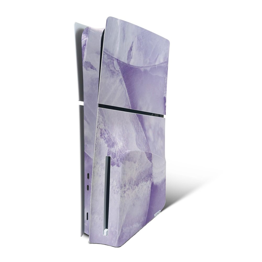 MightySkins Skin Compatible with PlayStation 5 Slim Disk Edition Console Only - Round Amethyst | Protective, Durable, and Unique Vinyl Decal wrap Cover | Easy to Apply | Made in The USA