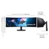 Samsung 49 Odyssey G9 Series DQHD 1000R Curved Gaming Monitor, 1ms(GtG), VESA DisplayHDR 1000, 240Hz, AMD FreeSync Premium Pro, Height Adjustable Stand, Ultrawide Screen, LS49CG954ENXZA, 2024 view 3