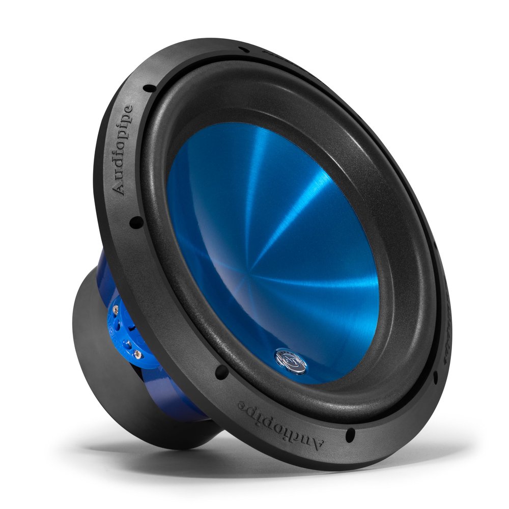 Audiopipe 12" Eye Candy Aluminum Cone Subwoofer (TXX-APD-12BL), Superior Performance, 1600 Watts, 120 Oz Magnet, BASV Voice Coil, Aluminum Basket, Sleek Candy Blue, Multi-Connect Terminals