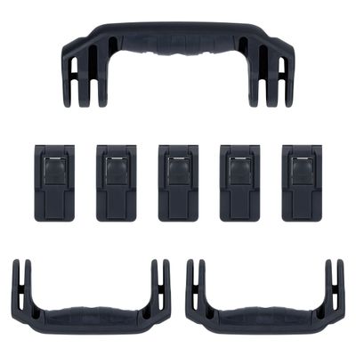 Pelican 1606 Replacement Handle & Latch Set by ColorCase - Black Handles & Push Button Latches Latches