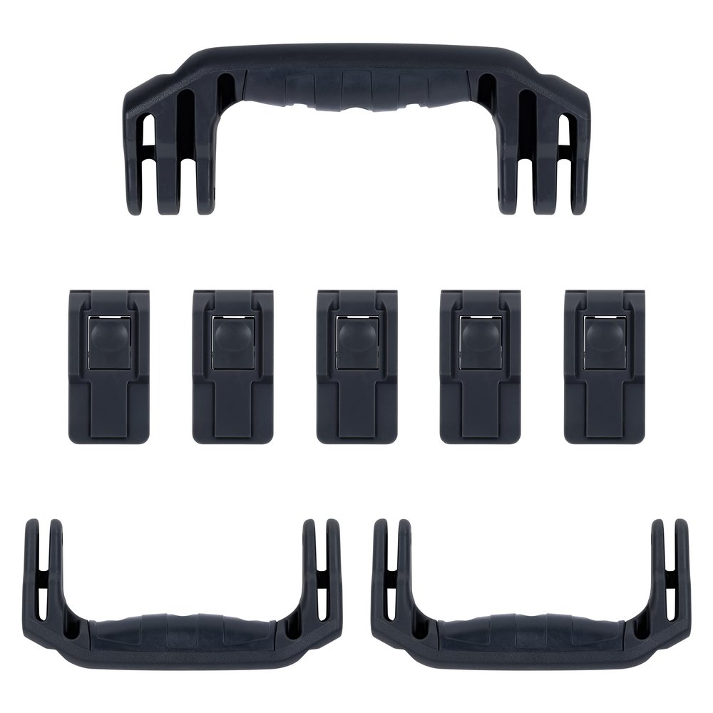 Pelican 1606 Replacement Handle & Latch Set by ColorCase - Black Handles & Push Button Latches Latches