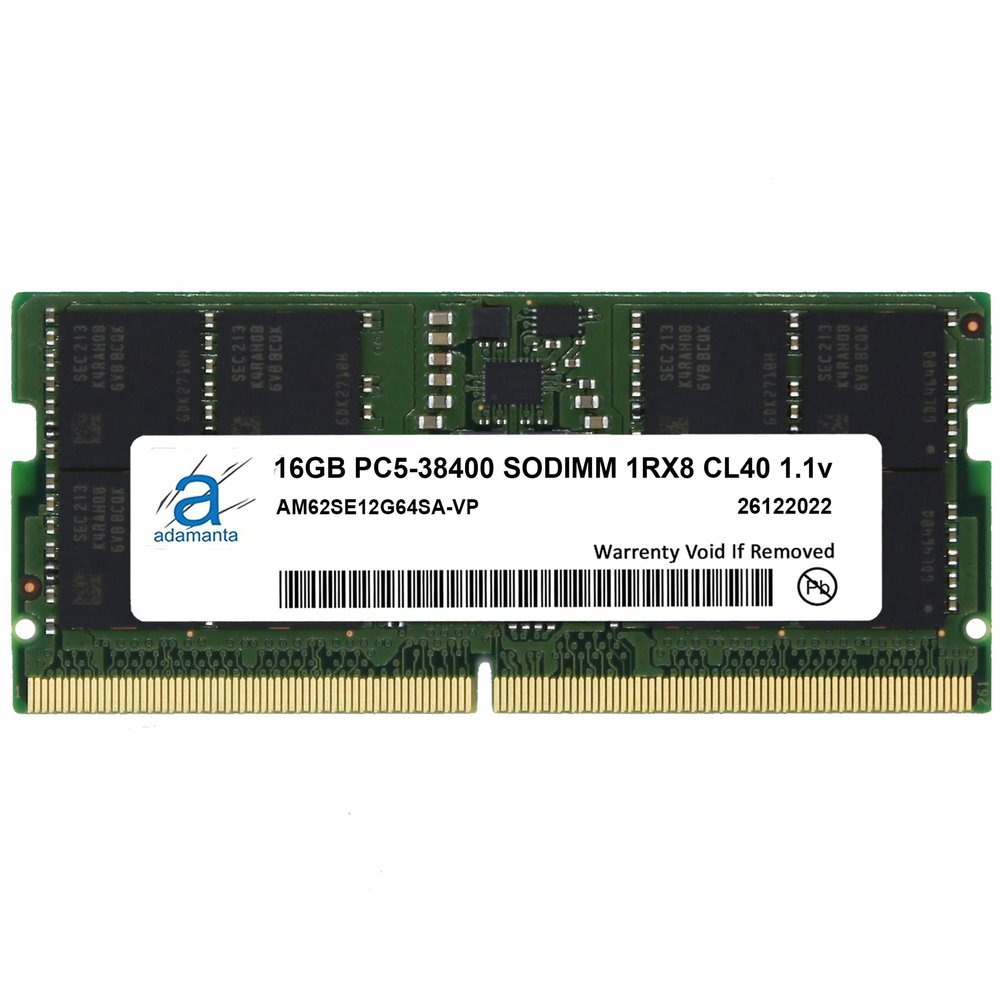 Adamanta 16GB (1x16GB) Compatible with Acer Nitro 5 AN515-58-61.99BT DDR5 4800MHz PC5-38400 SODIMM 1Rx8 CL40 1.1v 262 Pin Laptop Notebook Memory Module Upgrade RAM