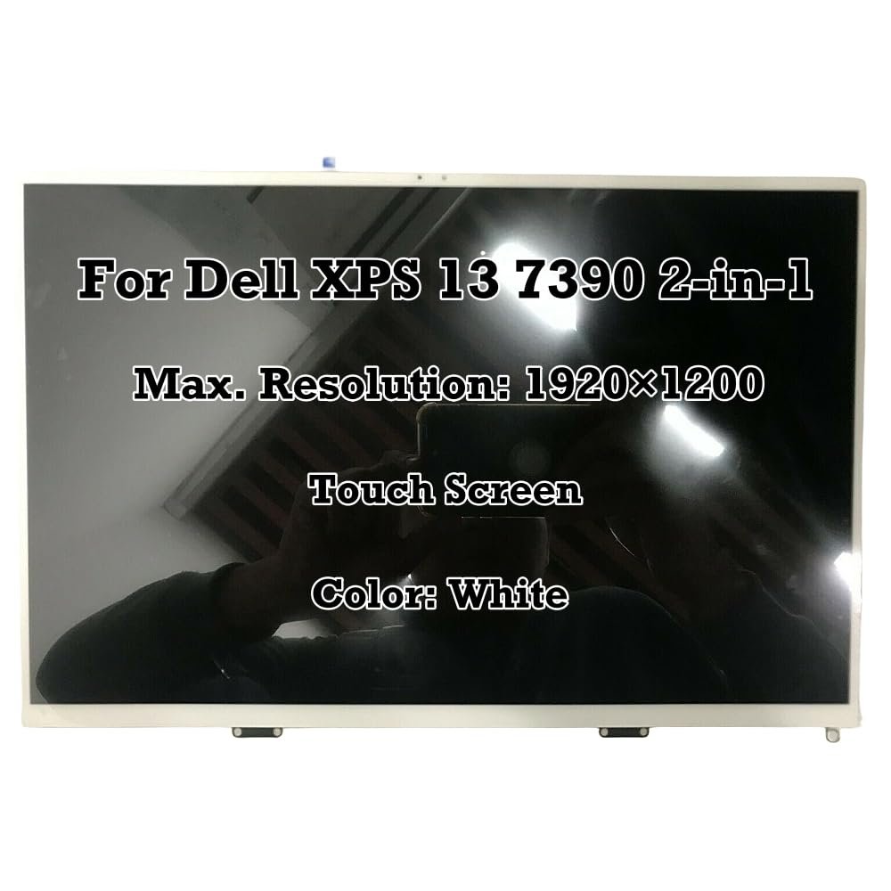 13.4" Replacement FHD 1920x1200 LCD Touch Screen Digitizer Assembly LQ134N1JX41 for Dell XPS 13 7390 2-in-1 White