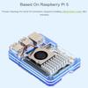 Blue Transparent Acrylic Protection Case for Raspberry Pi 5, Supports Installing Official Active Cooler @XYGStudy (PI5-CASE-E) view 3
