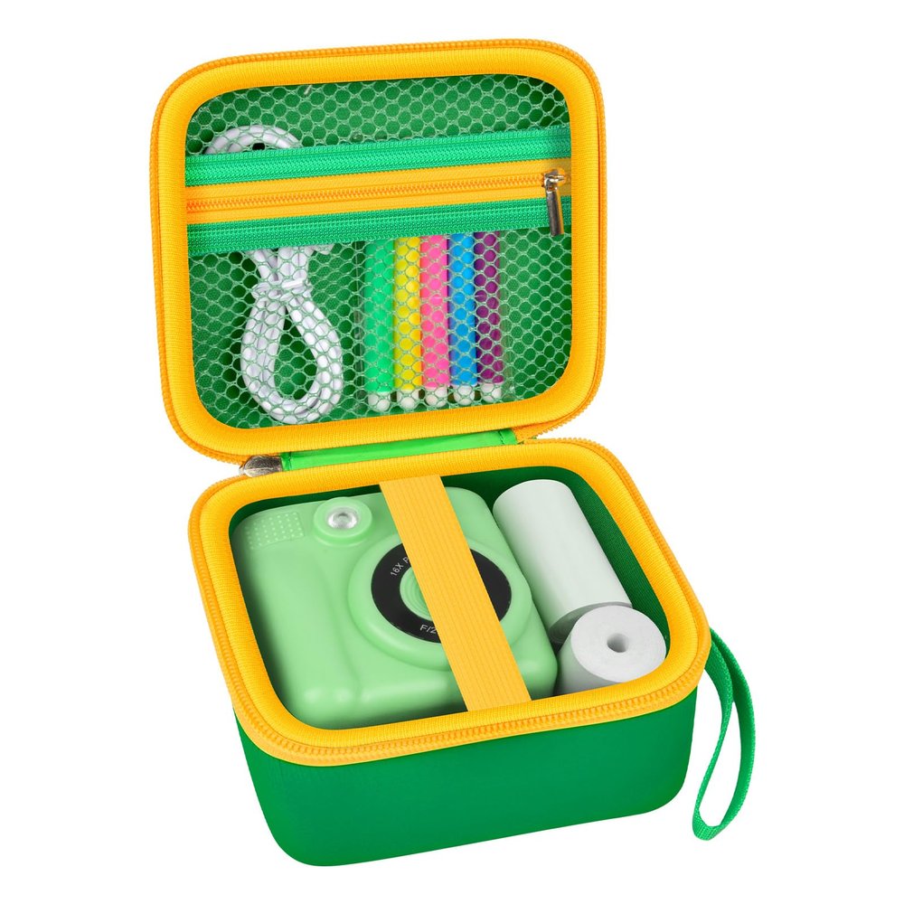 Kids Instant Print Camera Case Compatible with ESOXOFFORE for Dylanto for DUDUDRAGON for GKTZ for ETIKEZ for Dafotil for Careenoah for Aasonida Digital Video Prints Paper Bag (Box Only) Grass Green