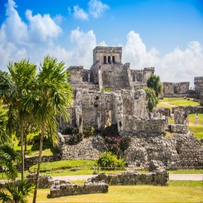 Loccor 5x3ft Fabric Mayan Ruins Backdrop Architecture Ruins Wonder of The World Background Sky Clouds Photo Studio Props Adult Boy Girl Artistic Portrait Photo Props