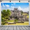 Loccor 5x3ft Fabric Mayan Ruins Backdrop Architecture Ruins Wonder of The World Background Sky Clouds Photo Studio Props Adult Boy Girl Artistic Portrait Photo Props view 3